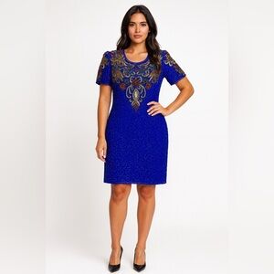 SCALA Vintage 80s Sequin Cocktail Party Dress Size Small